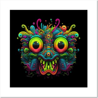 Psychedelic 3D Face #1 by Farbrausch Art 2023. Posters and Art